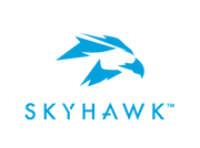 Stacked blue Seagate SkyHawk logo